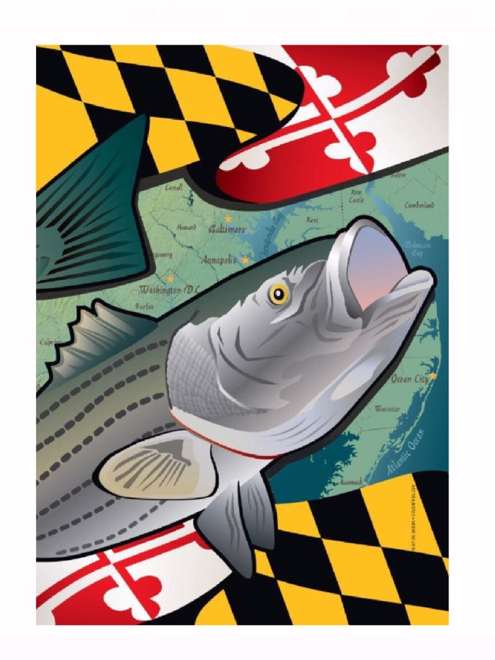 Maryland Flag Rockfish Garden Flag - NEW Fast Ship